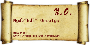 Nyókó Orsolya névjegykártya